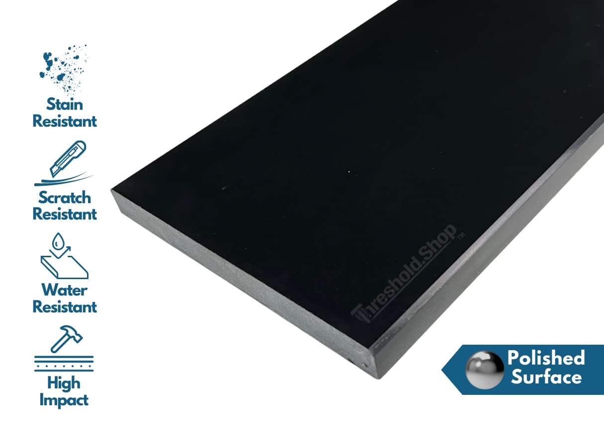 Threshold.Shop 7 Inch Super Threshold Engineered Marble Saddle - 7 Inch Width 36 Inch Length (Super Black)