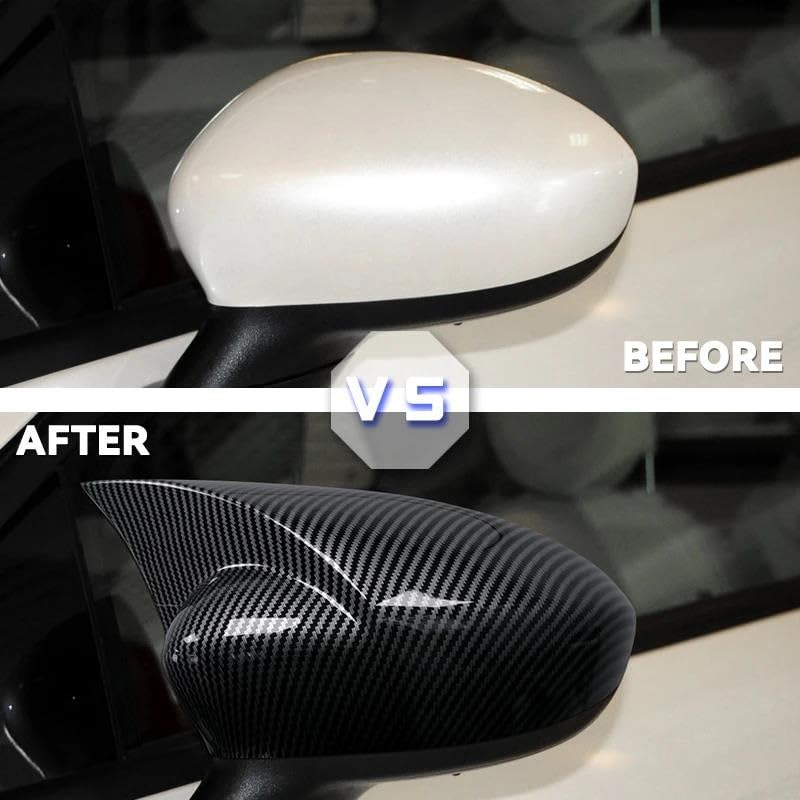 Coques Rétroviseurs Fiat 500 Protéger Rétroviseur Rayé Solution Look Carbone