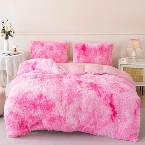 RYNGHIPY Tie Dye Pink Bedding Set Cover