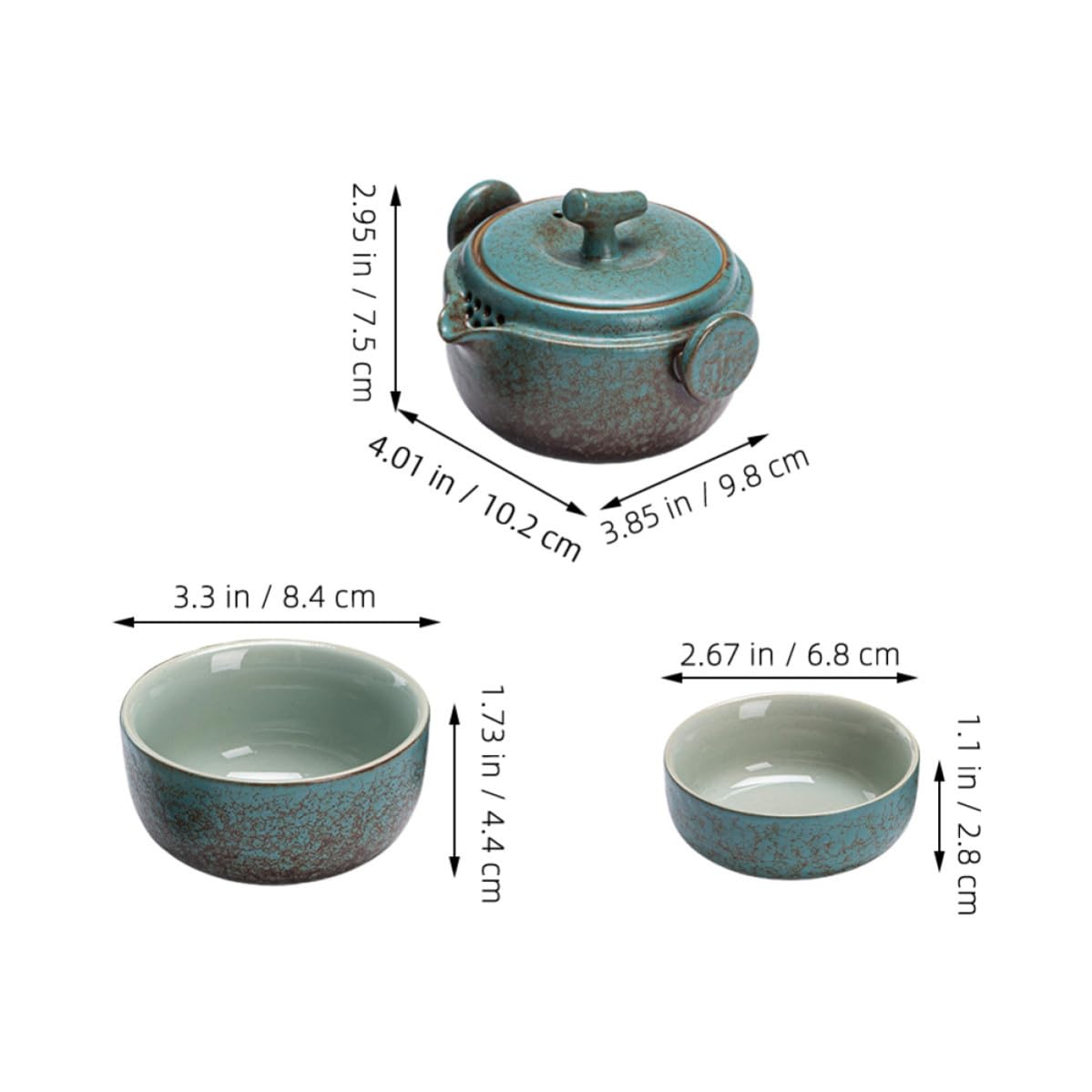 Artibetter Juego de Té de Cerámica para Adultos con Tetera China y Tazas, Diseño Japonés Sofisticado, Portátil para Viajes y Fiestas de Té, Conserva Sabor Original
