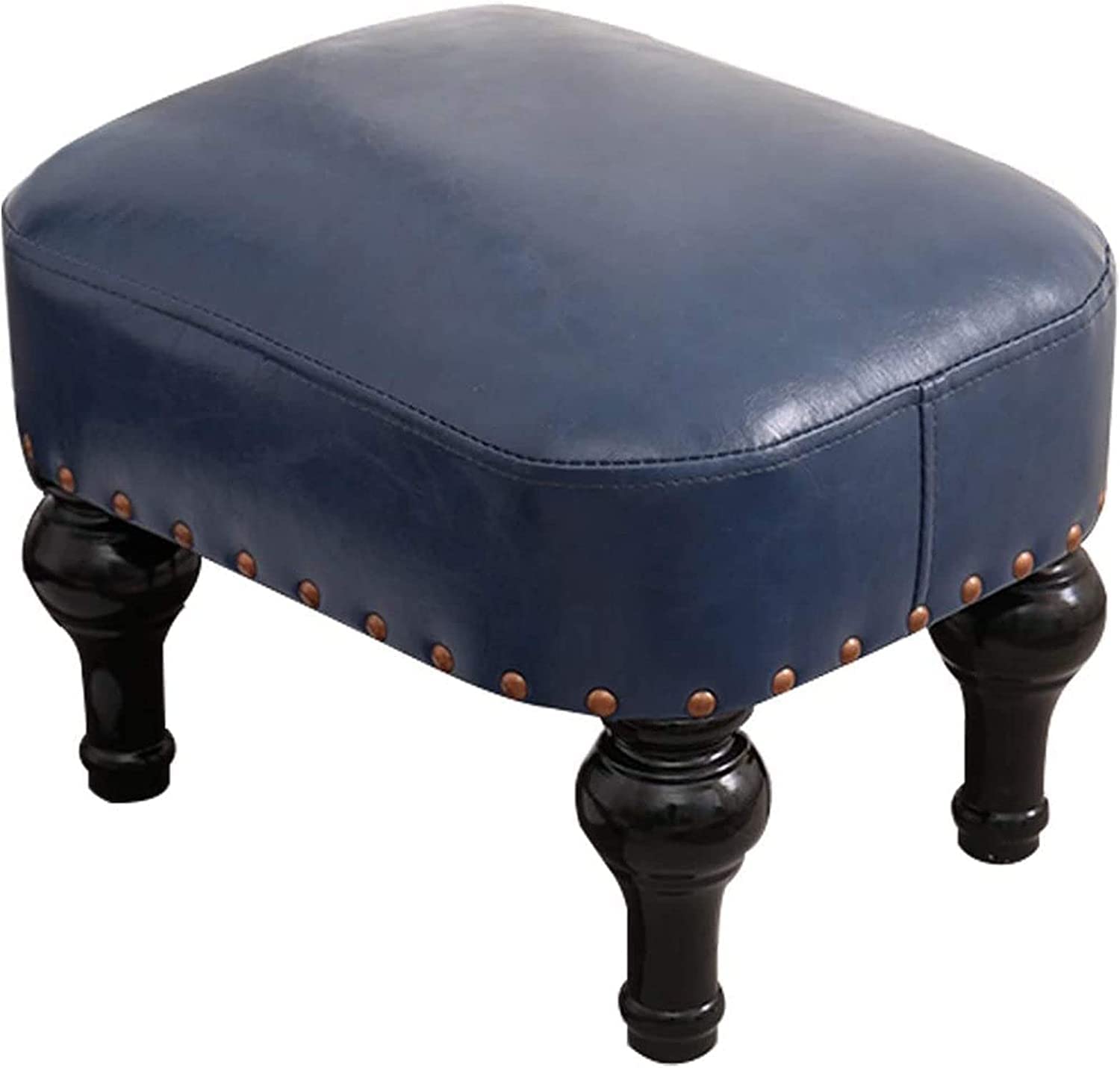 Banc de canapé pouf en cuir PU marron aux finitions haut de gamme