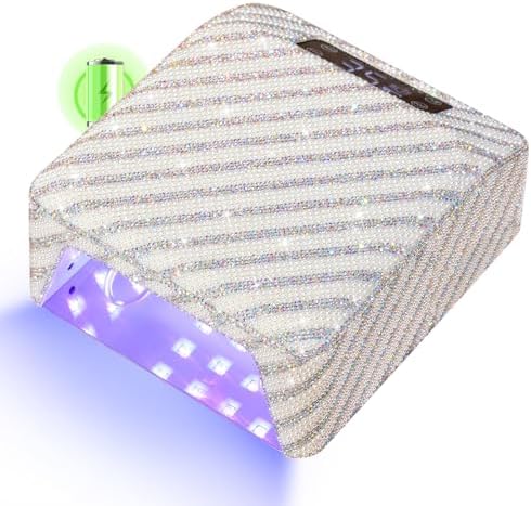 UV Light for Gel Nails, CHRISTINE SHELLY UV Nail Lamp, 96W Rechargeable Professional Diamond LED Nail Dryer with 4 Timer Setting, Touch Control&Auto Sensor, Fast Nail Light Curing Lamp for Salon&Home