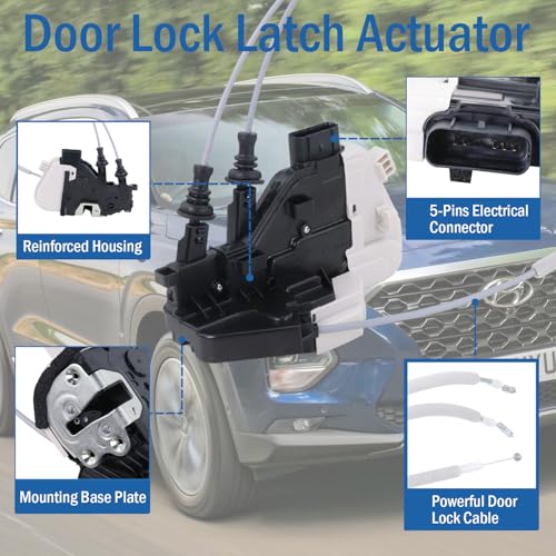 Image of Rear Left Driver Side Door Lock Actuator 81410-2W000, Door Latch Compatible with Hyundai Santa Fe XL 2013-2019, Santa Fe Sport 2013-2018, Santa Fe 2013-2018, Replaces 81410-B8000