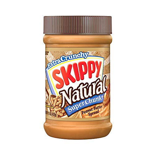 Skippy Natural Peanut Butter, Super Chunky, 15 oz