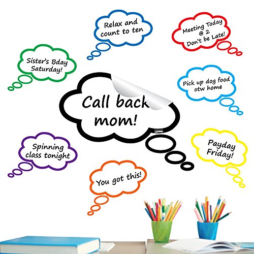 EveraseÂ® Re-Stic Dry Erase Self-Adhesive Peel & Thought Bubbles Surface, (8 Bubbles per Sheet) | Premium Quality Removable Whiteboard Decal/Sticker/Surface | Walls, Doors, Desks, Refrigerators