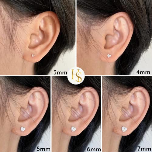 925 Sterling CZ Heart Solitaire Stud Earrings