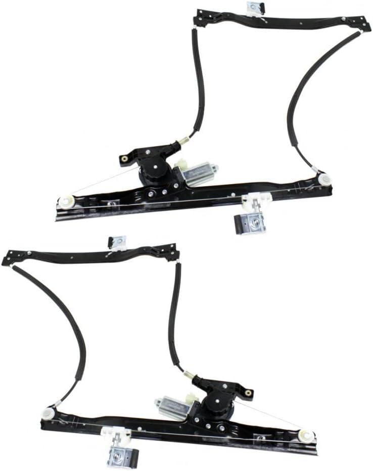 For Chevy Trailblazer 2002-2009 Window Regulator Assembly Driver and Passenger Side | Pair | Front | Power | Cable Type | Replacement For GM1350145, GM1351145 | 15944000, 15944001