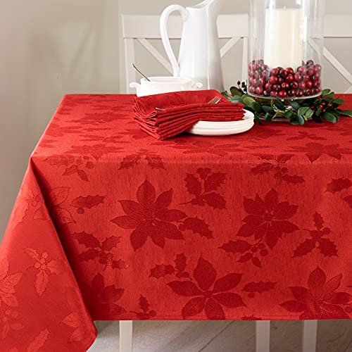 Damast Tischdecke Weihnachten 19 Benson Mills Damast-Tischdecke mit Weihnachtsstern-Motiv, für Urlaub,...