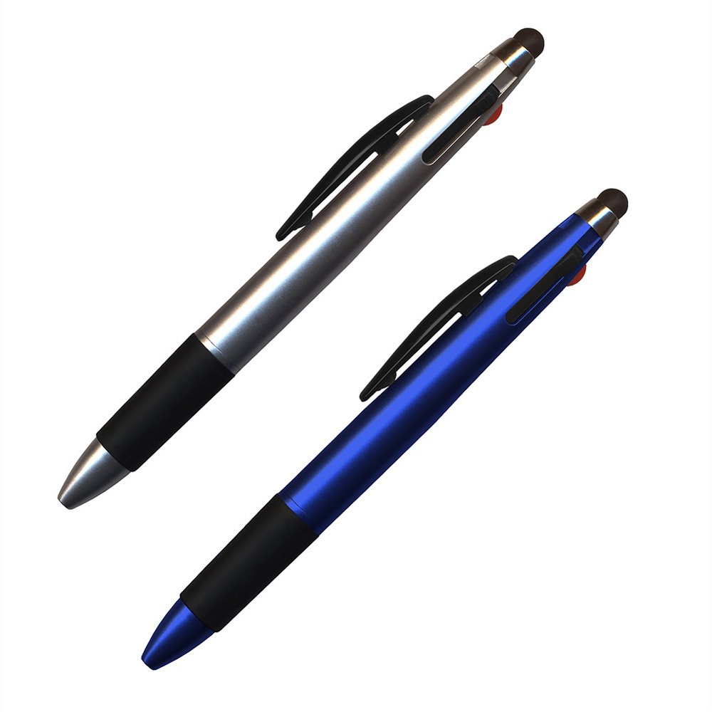 Amazon | ナカトシ産業 タッチペン付3色油性ボールペン0.7芯10入 (銀