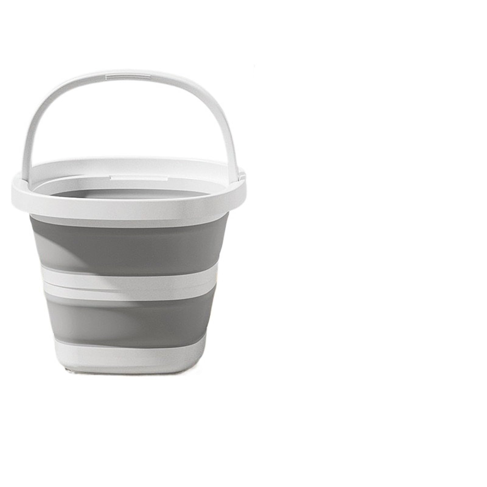 1Pcs Foldable Silicone Water Bucket For Home Use, Large Capacity, Retractable Mop, White Outdoor Storage For Camping And Fishing