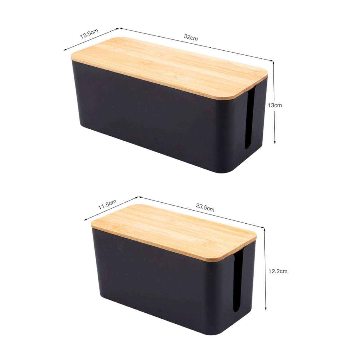 NUOBESTY Caja de Almacenamiento de Enchufes 2piezas en Madera y Plástico