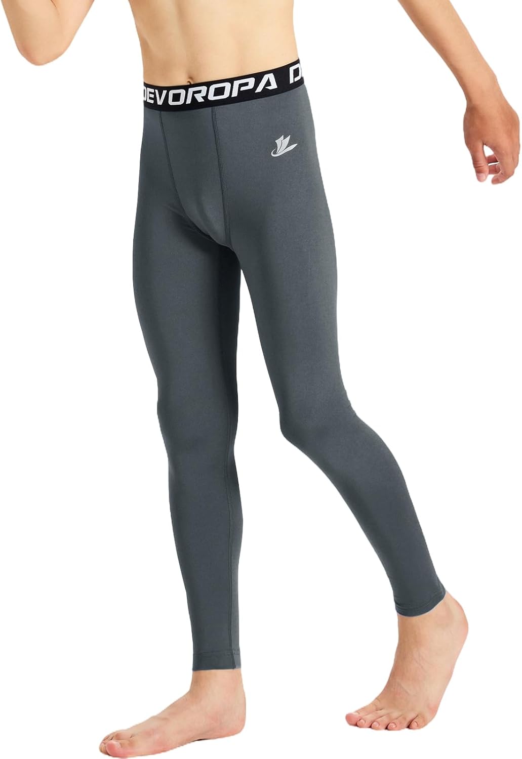 DEVOROPA Boys Leggings Youth Compression Pants Sports Tights Basketball Football Baseball Soccer Baselayer Slim/Regular/Husky - Image 2