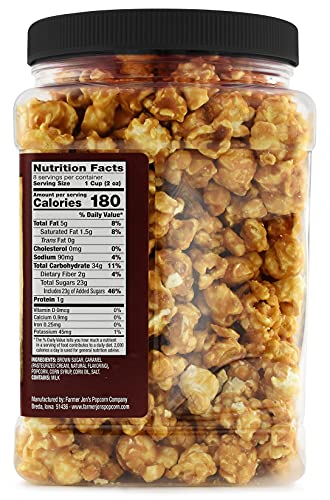 Farmer Jon'S Caramel Popcorn, 16Oz Jar Of Gourmet Popped Popcorn With Caramel thumb #3