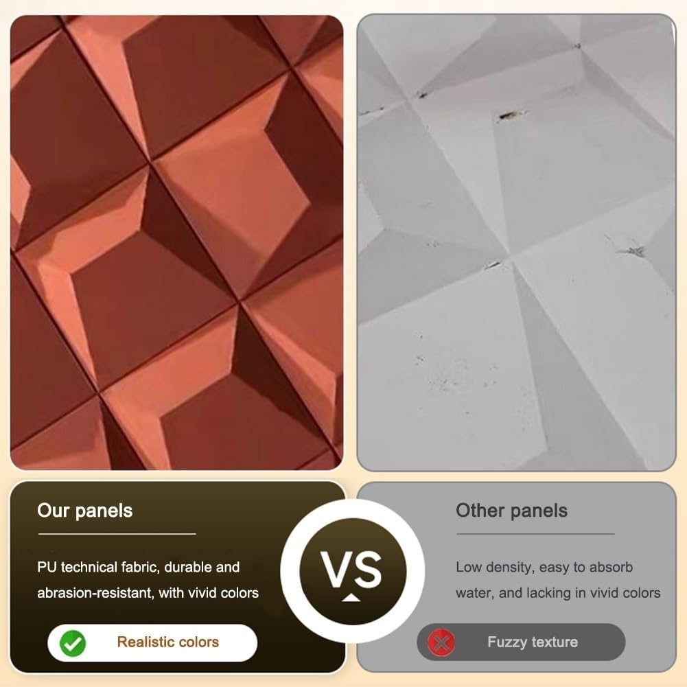 Pannelli da parete 3D per decorazione d'interni, rivestimento murale di facile installazione per salotti e studi