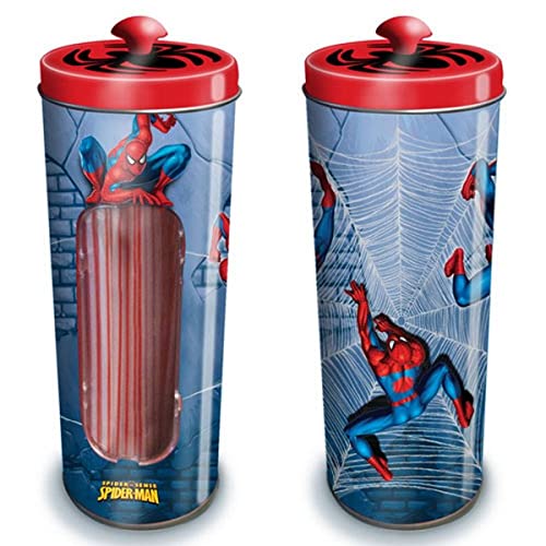 Boîte à pailles Spiderman Hasbro - Thématique Spiderman - One Size - Rond - À clip - 8,5 x 23 cm - Métal - Rouge