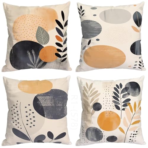 Funda de Cojin Azul Funda Cojin 55x55 fundas Cojines Sencillez Fundas de Almohada, Cuadrado Cojines Decorativos Almohada para Moderna Decoración Sofa, Sala de Estar, Jardín, Coche Juego de 4 H2-578