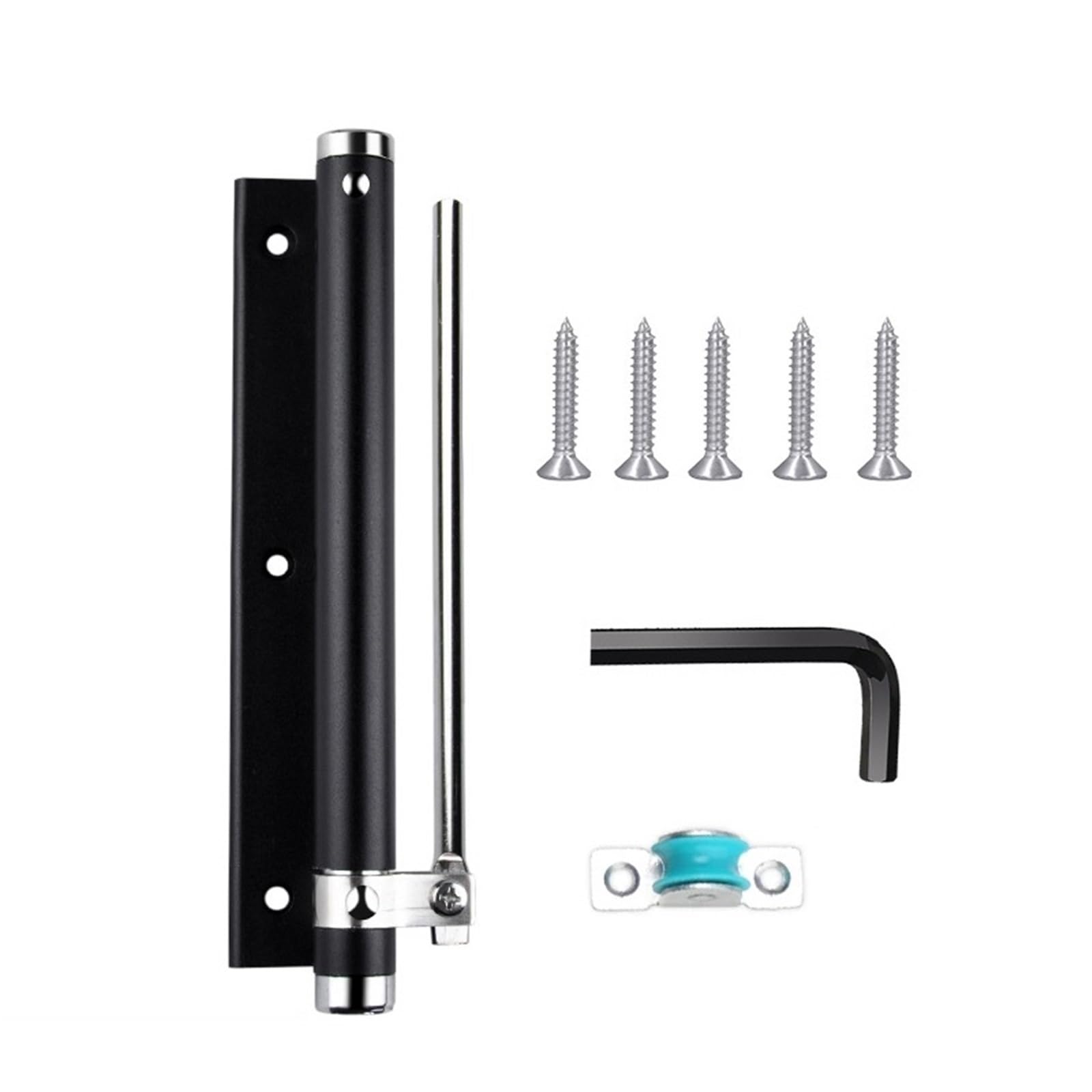 Adjustable Door Closer Aluminum Alloy Door Spring Closer(Black)