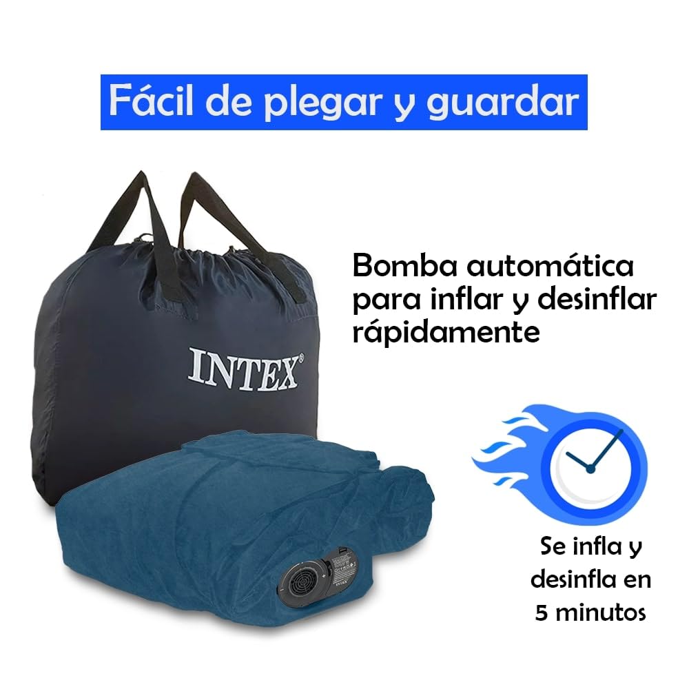 Silky Bed Cama Hinchable Doble 229x152x79 cm – Autoinflable con Bomba Eléctrica Integrada, Comodidad Ergonómica, Cabecero Alto y Bolsa de Transporte – Visto en TV