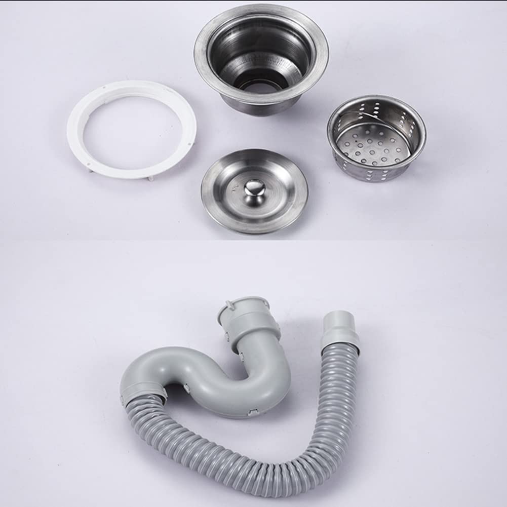 Fregadero De Cocina Pequeño, Cuenco Individual Fregadero De Acero Inoxidable Autocaravana Autocaravana Para Instalación Empotrada Y Bajo Cubierta Escurridor Reversible Con Abrazaderas Para Tubos De De