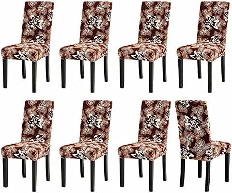 Sufdari Chair Covers 6 Grey ,Stretch Dining Chair Covers, Spandex seat Covers for Dining Chairs ,Elastic Washable Chair Protectors for Dining Room,Hotel,Restaurant,Banquet (6, Grey)