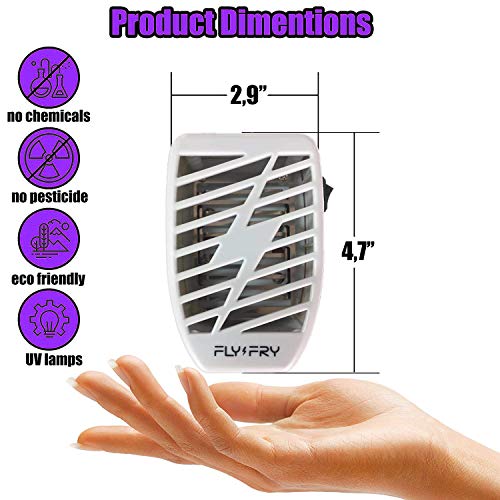 Flyfry Indoor Bug Zapper For Home Plug In - Electronic Mosquito Trap - Uv Electric Killer - Blue Night Lamp For Mosquitoes Gnats Moths Bugs - Odorless Noiseless - Pink #TOP1