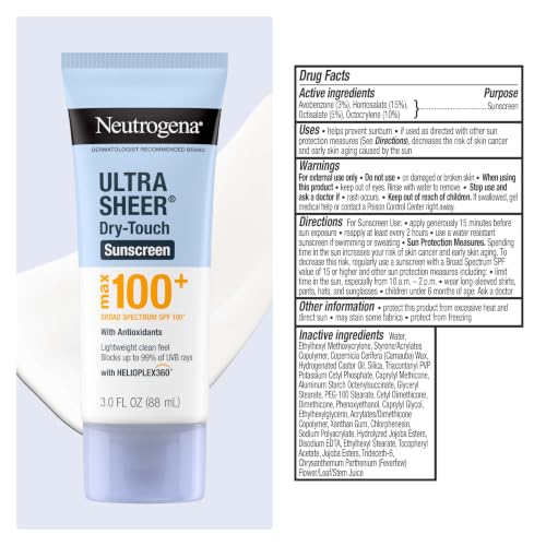 Neutrogena Ultra Sheer Dry Touch Sunscreen Lotion, Max SPF 100+, 3 fl. oz - image 8