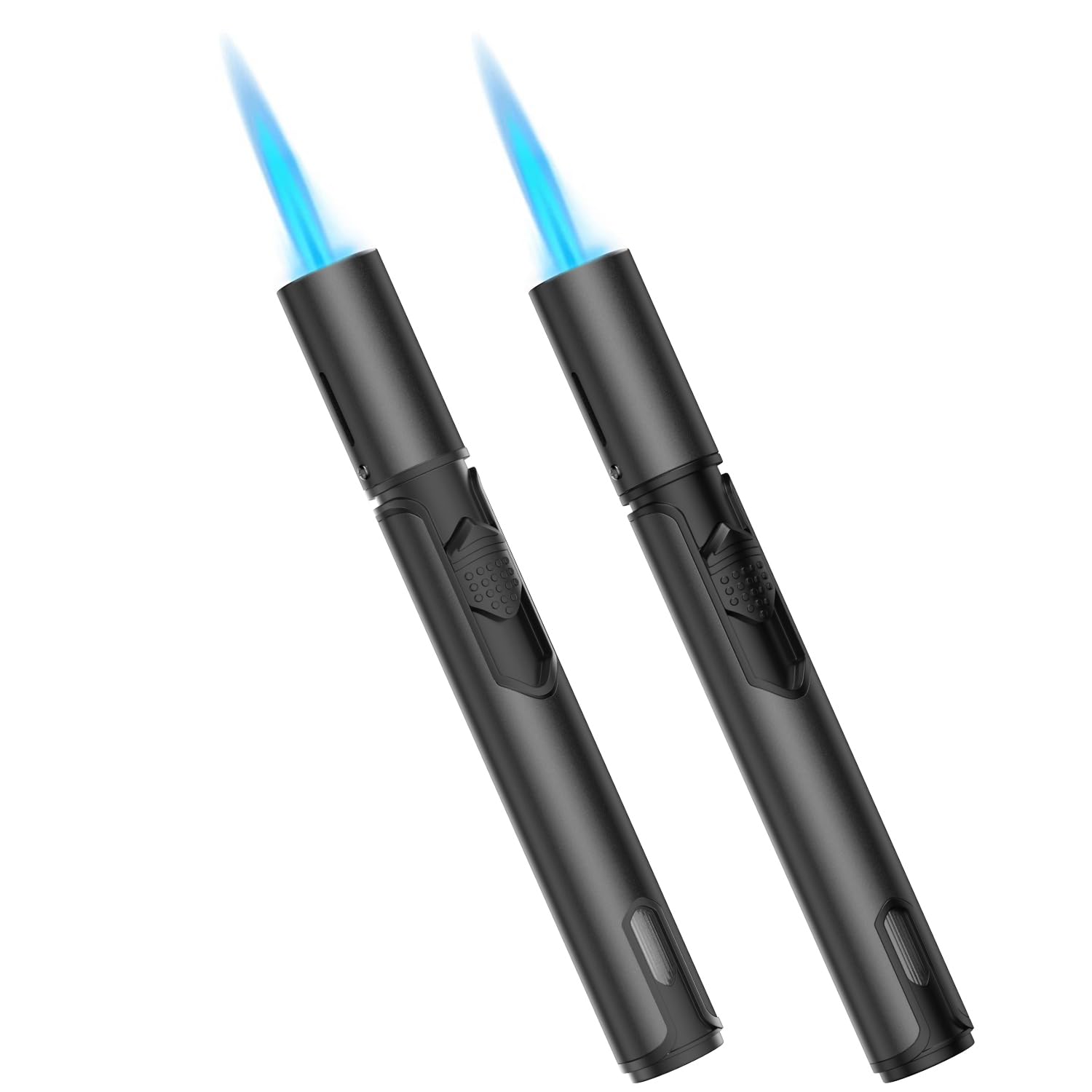 Torch Lighters 6 Inch Refillable Jet Flame Butane Lighters with Visible Fuel Window Portable Long Lighter for Candle