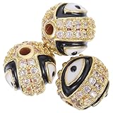 HOODANCOS 3 Stück Teiliges DIY Evil Eye Charms aus Langlebiger Legierung Runde Anhängerperlen für Individuelle Schmuckgestaltung Hautfreundlich und Stilvoll für Armbänder und Halsketten