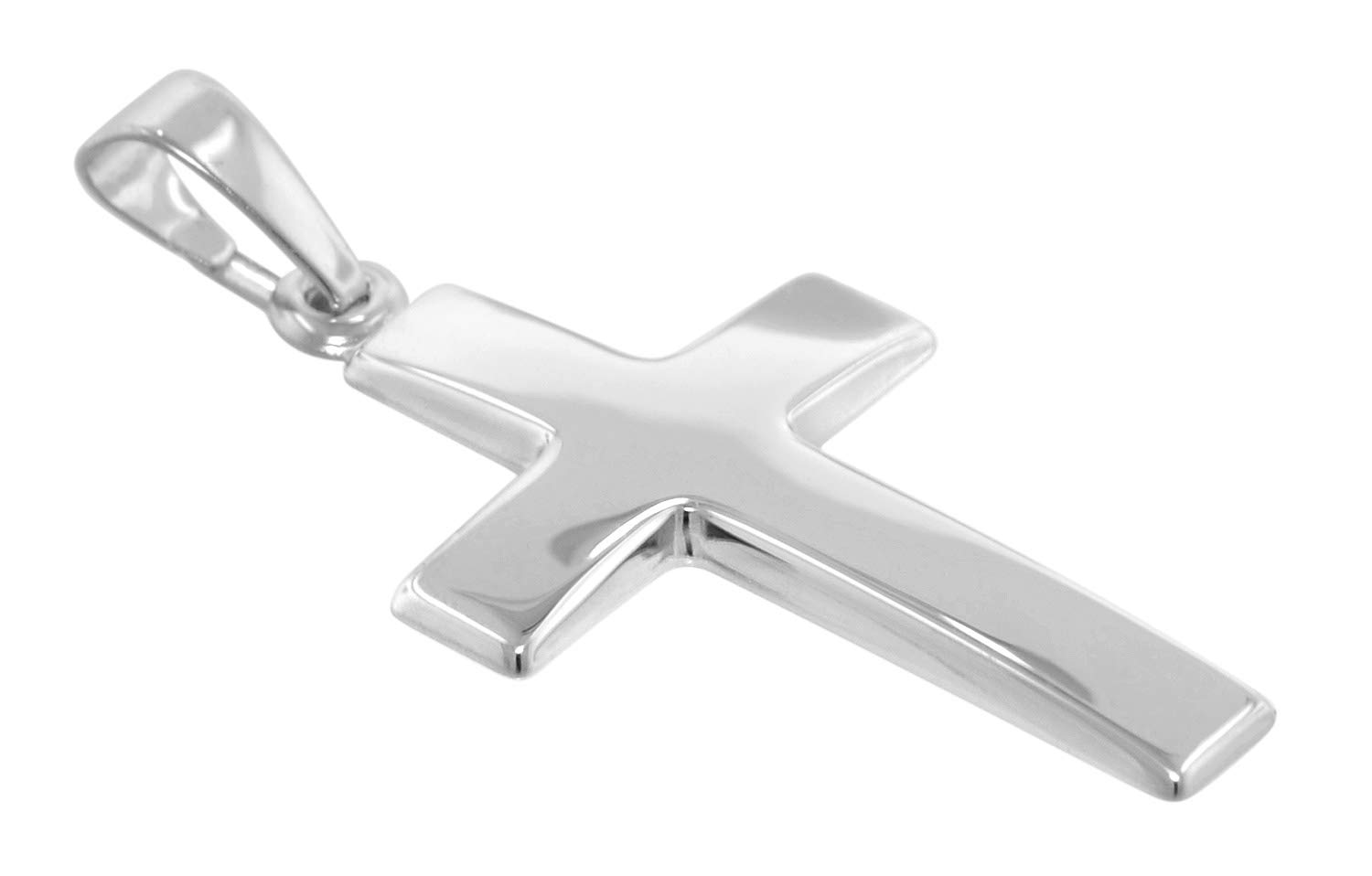 trendor Kreuz-Anhänger 21 mm Weißgold 333 (8 Karat) mit Silberkette 75966