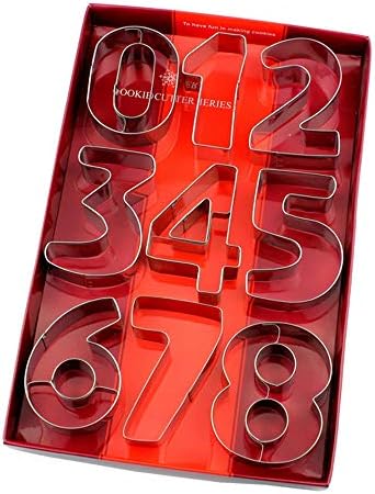 Large Number Cookie Cutters 9pcs Biscuits Stainless Steel Cutter Set Fondant Cake Decorating Tools