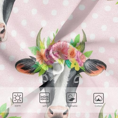 Cow Heads Flower Cute Panties Girl Toddler Underwear Floral Cotton Artistic Briefs Girls Undies 2t3