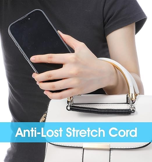 2Pcs Elastic Ropes Retractable Coil Springs Keychain, Anti-lost Key Chain Holder Clasp for Keys Wallet Cellphone and Other Identification Badges and Supplies - Image 3