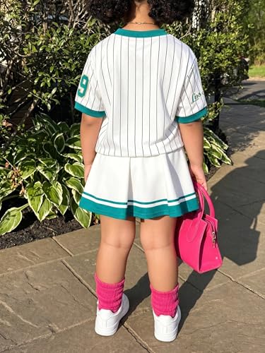 Image of LUKYCILD Baby Girls Summer Clothes Casual Clothing Suit Short Sleeve Striped T-Shirt +Pants