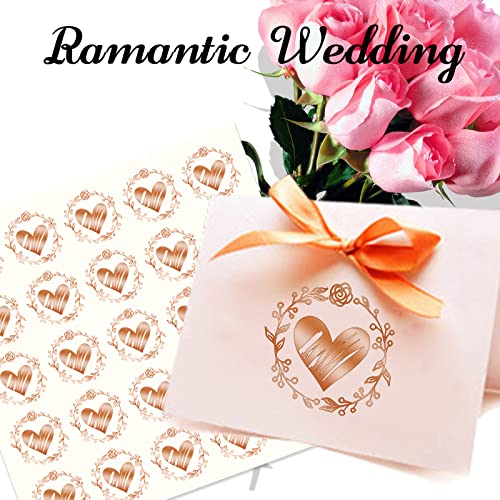 Cc Goat 500Pcs Heart Stickers,Heart Envelope Seals Clear Bronzing Heart Stickers 1.8 Inch Round Sealing Sticker For Wedding Invitation Greeting Cards Thanks Giving Party Favor Self-Adhesive,20 Sheets #TOP5