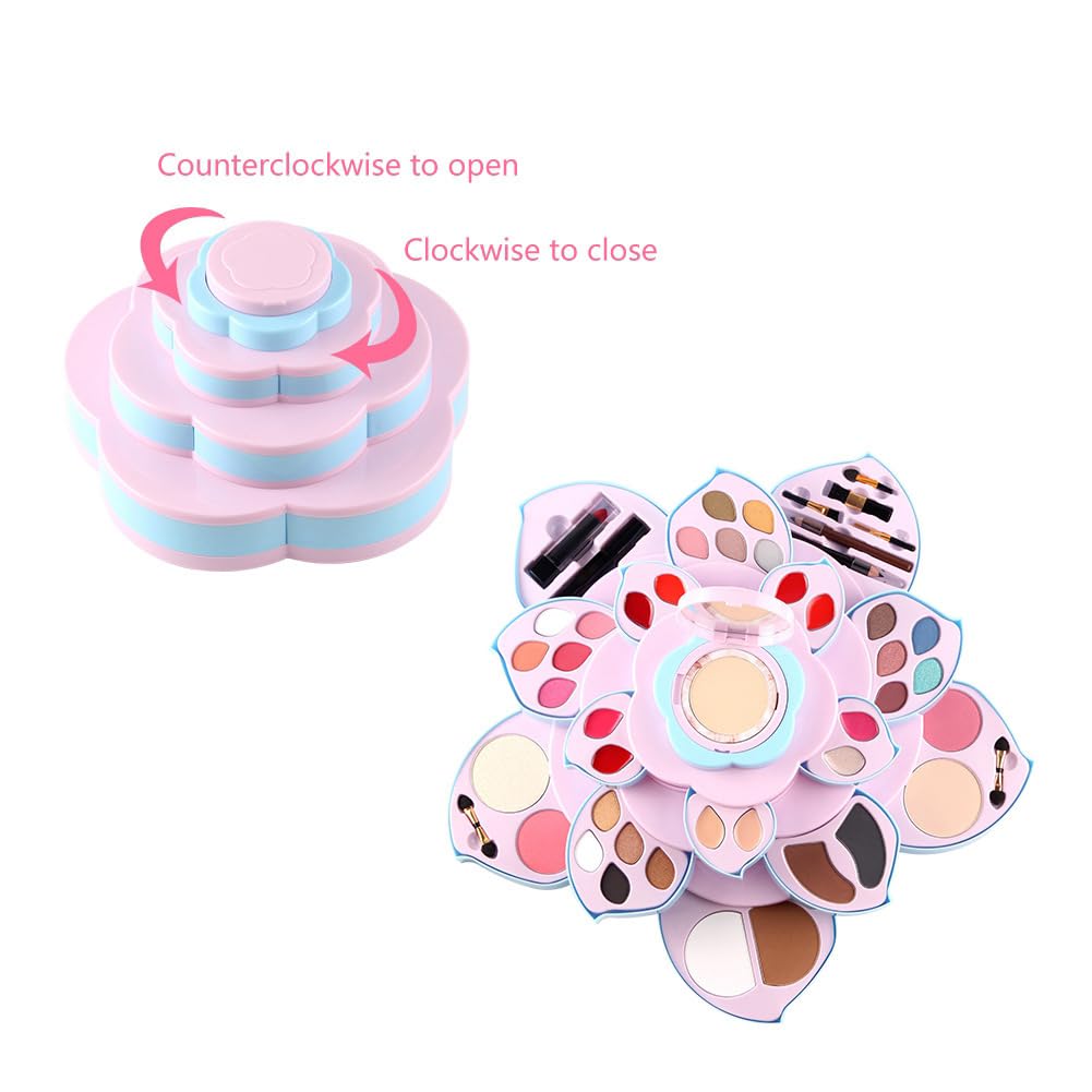 Brrnoo Pflaumenblüten-Make-up-Disk-Set mit Concealer-Lippenstift-Pinseln, Langanhaltender Lipgloss, Lidschatten, Kosmetik-Werkzeug-Set für den Täglichen Make-up-Bedarf