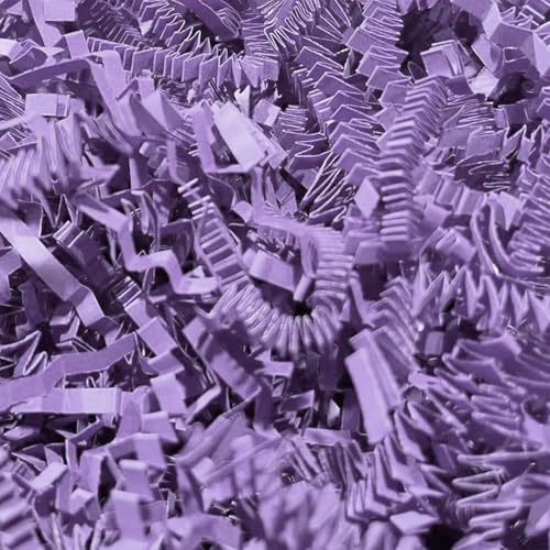 Image of Zankubom 1 /2LB Light Purple Crinkle Cut Paper Shred Filler Great for Gift Wrapping, Light Purple Basket Fillers, Birthday, Gift Wrapping,Halloween Thanksgiving Christmas Party Decor Filling Supplies