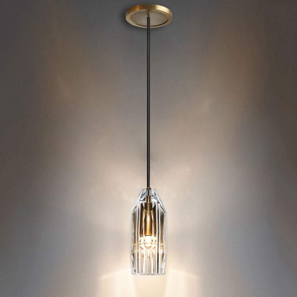 Jybnbbe Led Modern Chandelier Lamp, Led Lights Simple Copper Crystal Droplight Crystal Chandelier Suitable Courtyard Restaurant