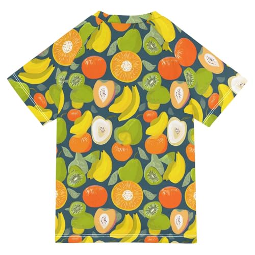 ALAZA Kids Rash Guard Boys Toddler Swim Shirts Short Sleeve Tropical Fruit Banana UPF 50+ 3T2
