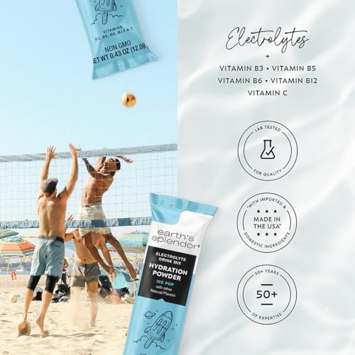 Image of Earth's Splendor Hydration Powder Ice Pop Electrolyte Mix | Hydration Replenish Refresh Electrolytes Daily Energy Support Convenient Drink Mix