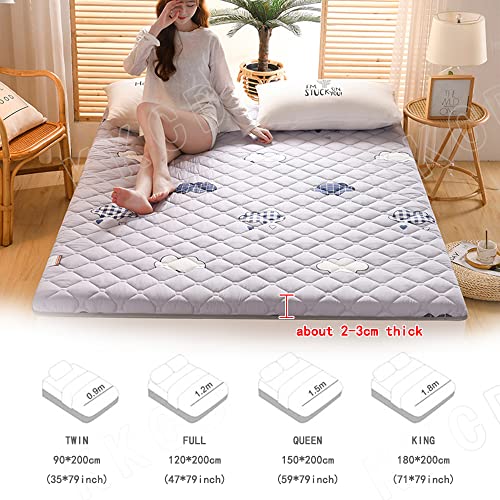 Traditionele Japanse futonmatras,Koreaanse vloermatras om te slapen,opvouwbaar,oprolbaar tatamimat-slaapmatras,draagbare campingmatras,vloerligstoel,slaapbank,F,twin(90x200cm) - Afbeelding 4