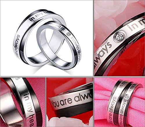 Love Birds Crystal Couple Rings - 316L Stainless Steel