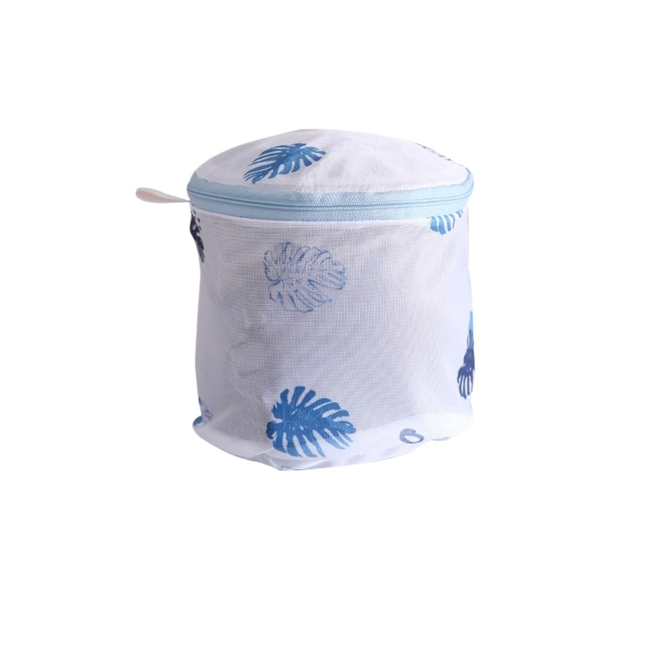 Laundry Bag Print Blue Leafves Dirty Clothes Cleaning Protect Washing Bag Household Clothes Organizer Mesh Zipper Laundry Bags(Bra Bag 16x16cm)