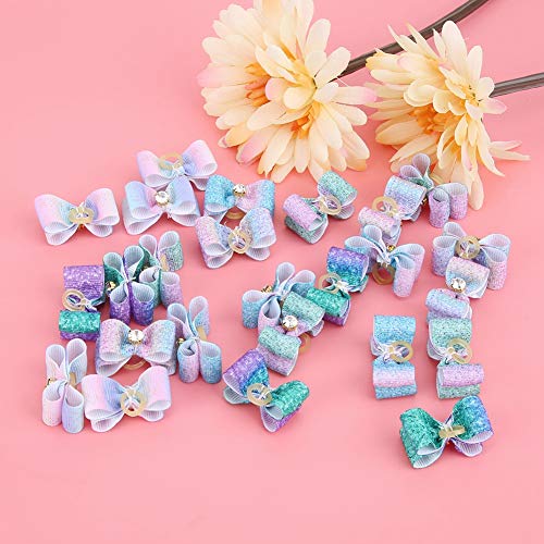 Jadeshay Pet Dogs Hair Bowknot,25Pcs Pet Gradient Ramp Hair Bowknot Bows Grooming Accessories for Cat Medium Small Dog - Image 4