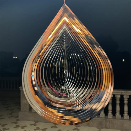 Kexsscai WATER DROP-SILVER Wind Spinner 3D Stainless Steel Metal Sculptures Decorations thumb #6