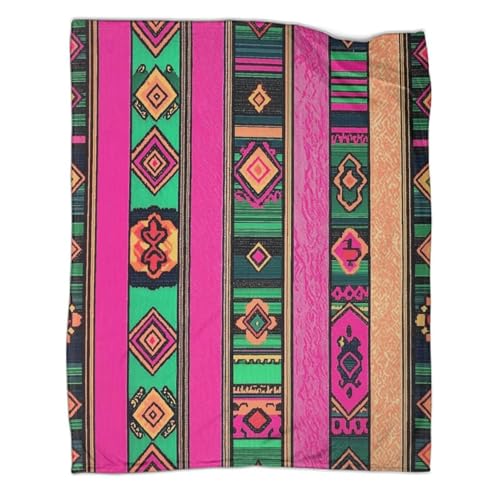 Bedrucktes Stoffmuster Kuscheldecke 40x50inch(100x130cm) Rosa Grün Fleecedecke Wohndecke Decke Flanell Sofaüberwurf Überwurfdecke Couchdecke Warm Weich Tagesdecke