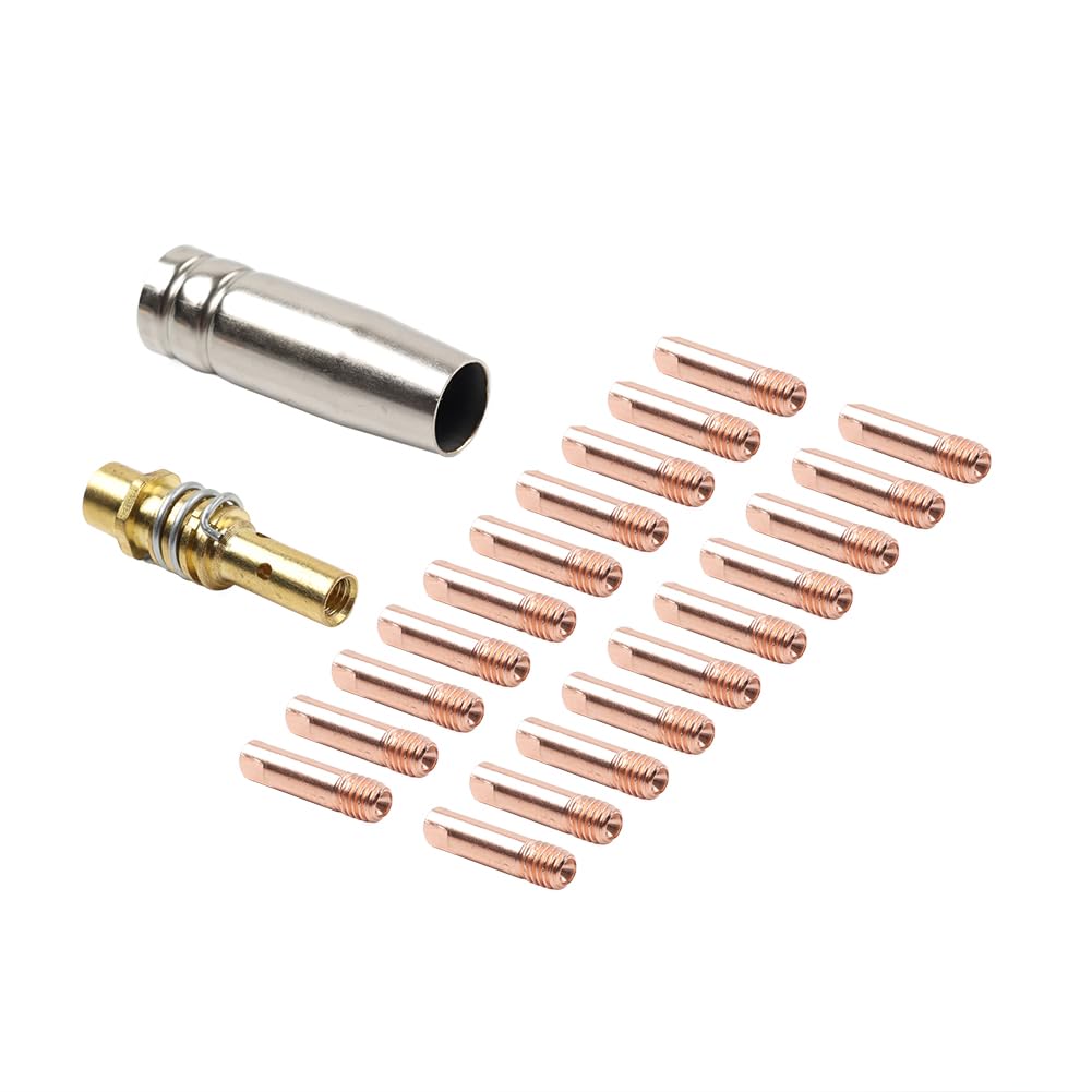 Liru Gas Nozzle Gontact Tips Welding Accessory Kit 20Pcs For MB 15AK Mig Welding 0.030