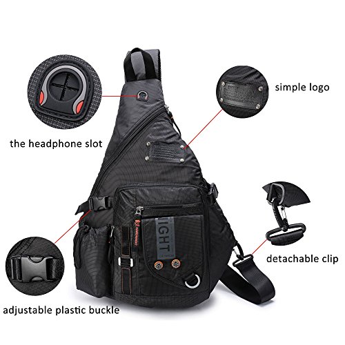 DDDH-Large-Sling-Bags-Crossbody-Backpack-141-Inch-Chest-Daypack-Travel-Bag-Book-Bag-for-MenWomenBlack