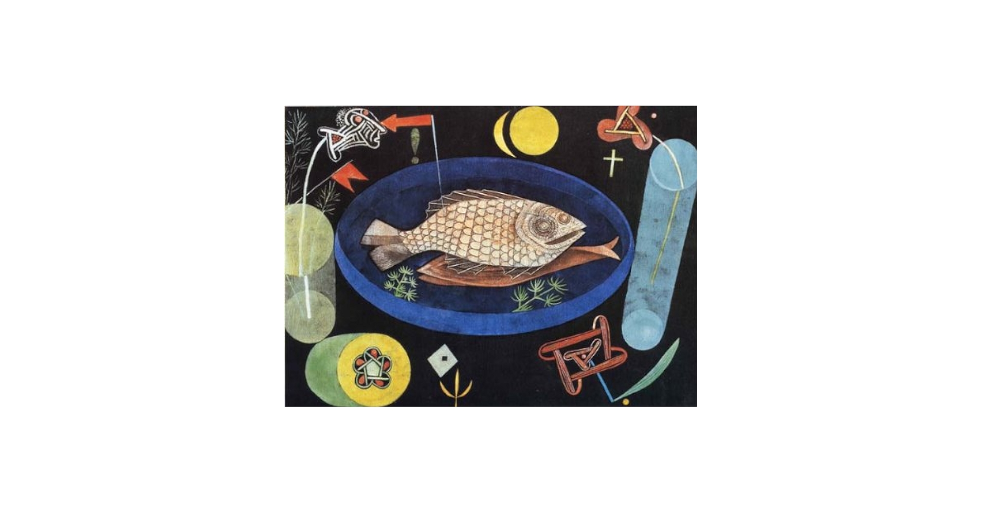 パウル・クレー、【魚をめぐって】、希少な額装用画集より、状態良好 パウル・クレー、【魚をめぐって】、希少な額装用画集より、状態