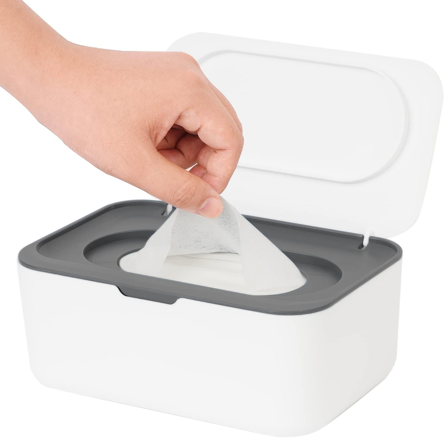REDMART Wipes Dispenser, Wipes Case Baby Wipe Holder Keeps Wipes Fresh, Non-Slip, Easy Open & Close (Gray)-image-41