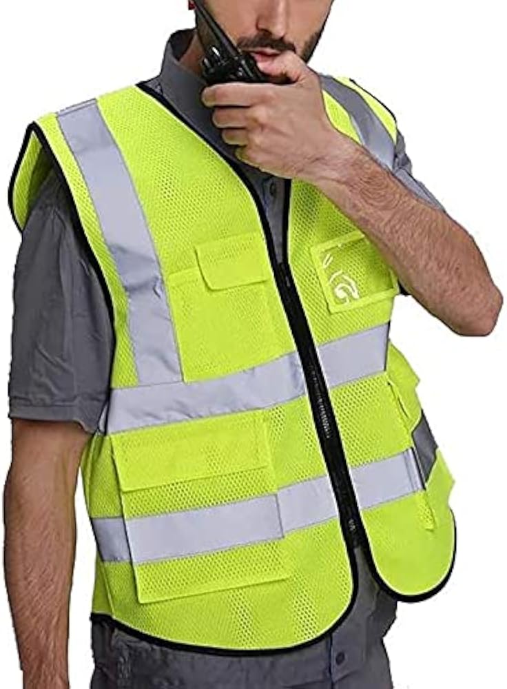 Amazon.co.jp: [HUAN] 蛍光イエロー（バッグ） 反射ベスト 工事現場